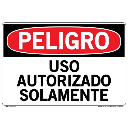 Vestil Vinyl Label Sign, 12-1/2" Height, 18-1/2" Width, Vinyl Label, Rectangle, Spanish SI-D-04-D-LB-011-S
